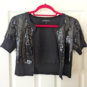 Size S Express Black Short Sleeved Sequin Jacket